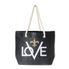 New Orleans Saints Love Tote Bag NFL Fan Tote Travel Shopping Bag