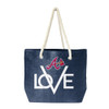 Atlanta Braves Love Tote Bag MLB Fan Tote Travel Shopping Bag