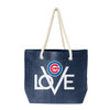 Chicago Cubs Love Tote Bag MLB Fan Tote Travel Shopping Bag