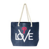 Philadelphia Phillies Love Tote Bag MLB Fan Tote Travel Shopping Bag