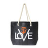 San Francisco Giants Love Tote Bag MLB Fan Tote Travel Shopping Bag