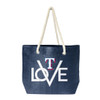 Texas Rangers Love Tote Bag MLB Fan Tote Travel Shopping Bag