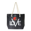 Cleveland Browns Love Tote Bag NFL Fan Tote Travel Shopping Bag