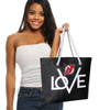 New Jersey Devils Love Tote Bag NHL Fan Tote Travel Shopping Bag