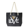 Pittsburgh Penguins Love Tote Bag NHL Fan Tote Travel Shopping Bag