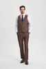 Stacy Adams 3-Piece Plaid Suit Hybrid Fit - Brown (SM159H1)