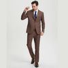 Stacy Adams 3-Piece Plaid Suit Hybrid Fit - Brown (SM159H1)