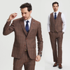 Stacy Adams 3-Piece Plaid Suit Hybrid Fit - Brown (SM159H1)
