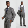 Stacy Adams 3-Piece Plaid Suit Hybrid Fit - Grey (SM162H1)