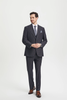 Stacy Adams 3-Piece Plaid Suit Peak Lapel - Dark Gray (SM172H1)