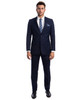 Men's Hybrid Fit 3 Piece Suit (Coat, Vest, Trousers) - Navy