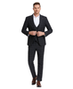 Men's 3-Piece Windowpane Peak Lapel Suit - Dark Grey