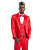 Men's 3-Piece Peak Lapel Suit - Red