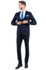 Men's 3-Piece Solid 2 Button Fashion Suit - Dark Navy