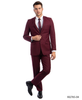 Mens 2-Piece Slim Fit Coat & Trousers Suit - Burgundy