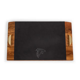 Atlanta Falcons Covina Acacia and Slate Serving Tray, (Acacia Wood & Slate Black with Gold Accents)