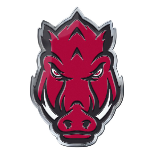 University of Arkansas - Arkansas Razorbacks Embossed Color Emblem 2 Razorback Secondary Logo Maroon