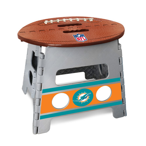 Miami Dolphins Folding Step Stool  Dolphin Primary Logo Gray