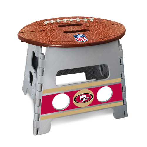 San Francisco 49ers Folding Step Stool  Oval SF Primary Logo Gray