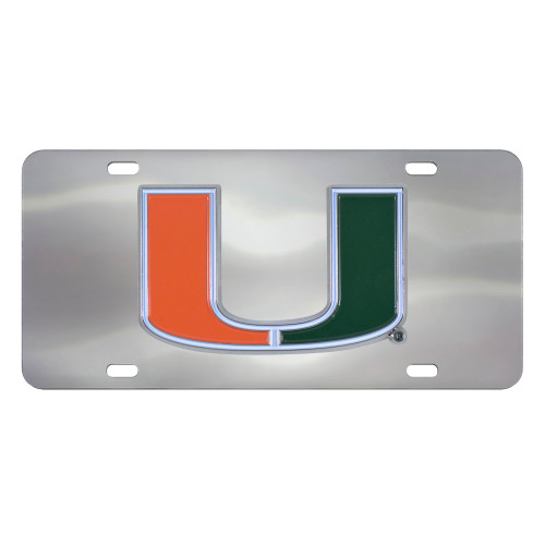 University of Miami Diecast License Plate 12"x6"