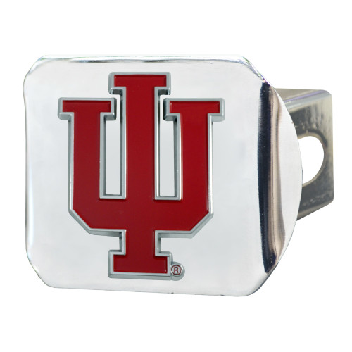 Indiana University Color Hitch Cover - Chrome 3.4"x4"