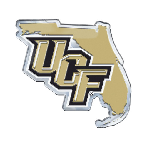 University of Central Florida - Central Florida Knights Embossed State Emblem "UCF" Logo / Shape of Florida Gold & Black