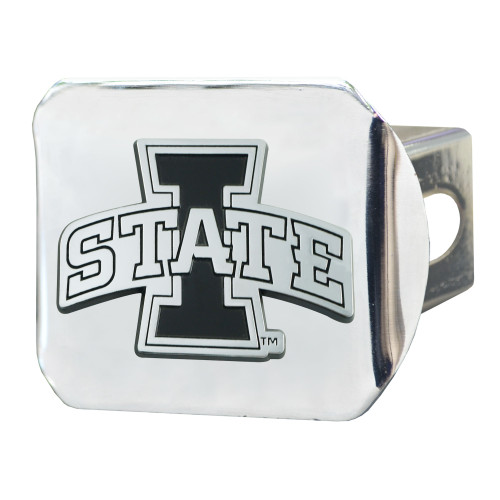 Iowa State University Hitch Cover - Chrome on Chrome 3.4"x4"