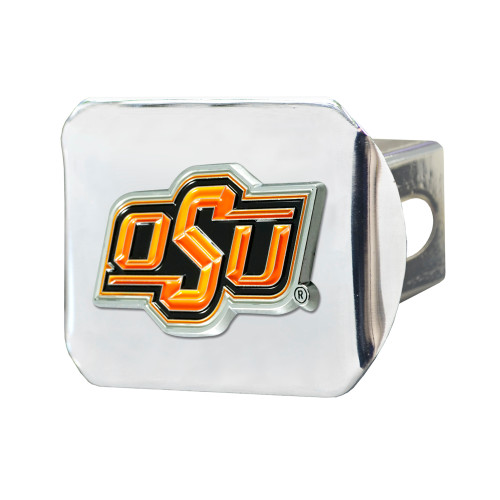 Oklahoma State University Color Hitch Cover - Chrome 3.4"x4"