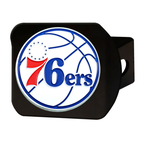 NBA - Philadelphia 76ers Hitch Cover - Color on Black 3.4"x4"