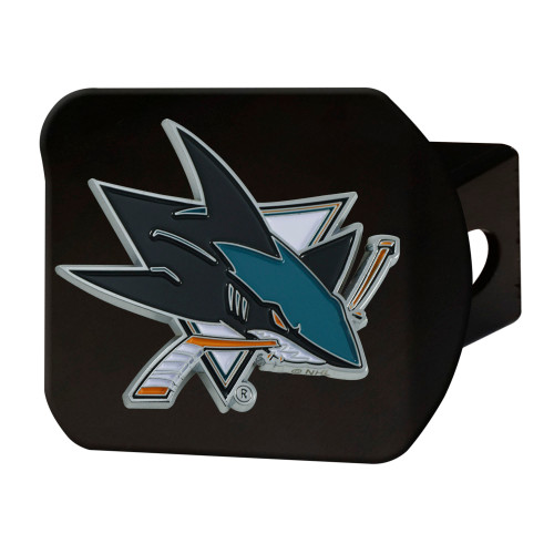 NHL - San Jose Sharks Hitch Cover - Color on Black 3.4"x4"