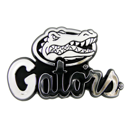 University of Florida - Florida Gators Molded Chrome Emblem Gator Head Primary Logo and Wordmark Chrome