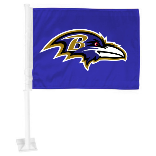 Baltimore Ravens Car Flag Raven Head Primary Logo Purple