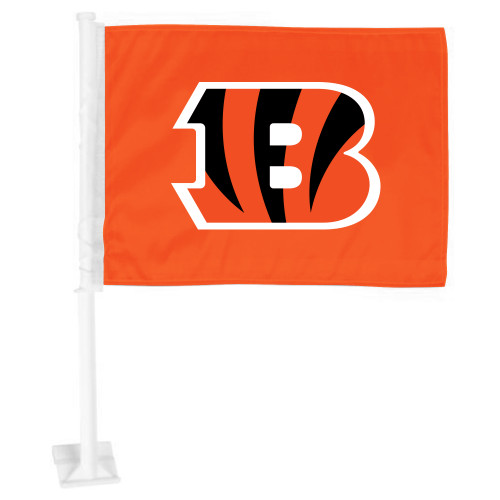 Cincinnati Bengals Car Flag Striped B Priamry Logo Orange