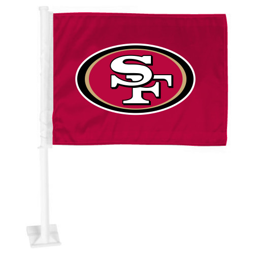 San Francisco 49ers Car Flag Oval SF Primary Logo Maroon