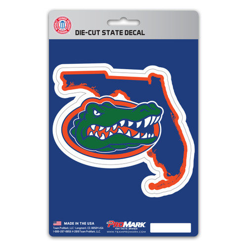 Florida Gators State Shape Decal "Gator Head" Logo / Shape of Florida