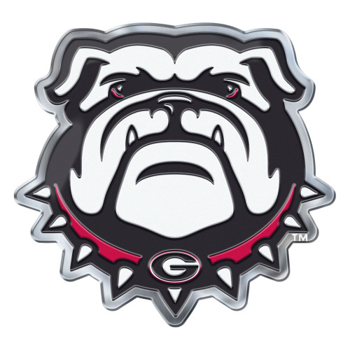 University of Georgia - Georgia Bulldogs Embossed Color Emblem 2 "New Bulldog" Logo Red & Black