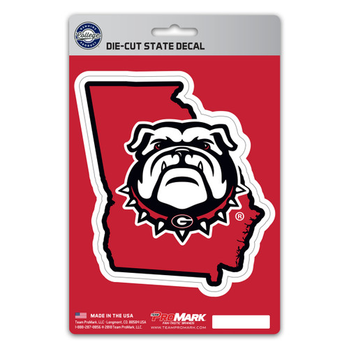 Georgia Bulldogs State Shape Decal "New Bulldog Head' Logo / Shape of Georgia