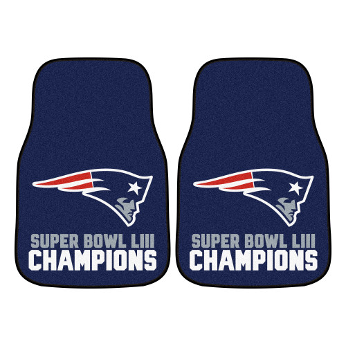 New England Patriots 2-pc Carpet Car Mat Set Super Bowl LIII Champions