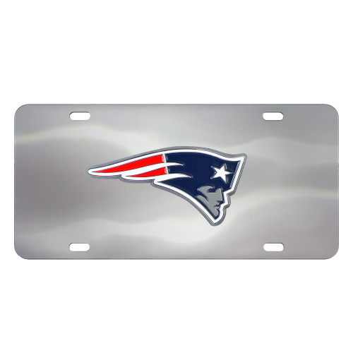 New England Patriots Diecast License Plate Patriot Head Primary Logo Stainless Steel