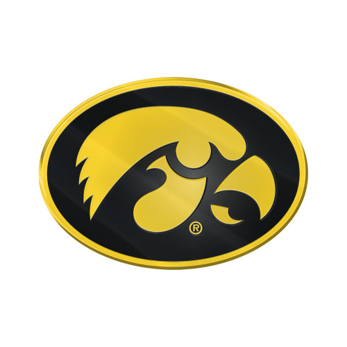 University of Iowa - Iowa Hawkeyes Embossed Color Emblem Tigerhawk Primary Logo Gold & Black