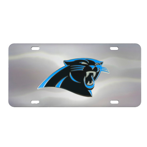 Carolina Panthers Diecast License Plate Panther Primary Logo Stainless Steel