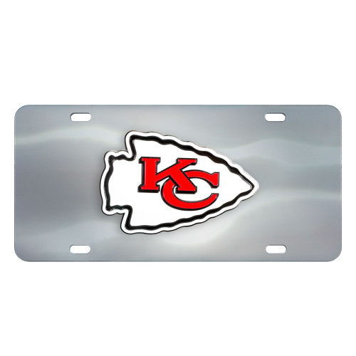 Kansas City Chiefs Diecast License Plate KC Arrow Primary Logo Stainless Steel
