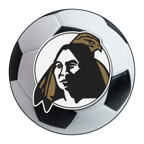 University of North Carolina at Pembroke - UNC Pembroke Braves Soccer Ball Mat "BraveHawk" Logo White