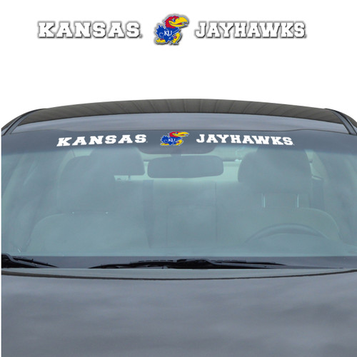 Kansas Jayhawks Windshield Decal Primary Logo and Team Wordmark