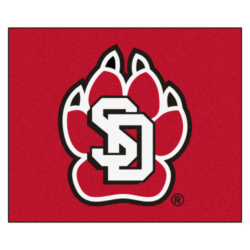 University of South Dakota - South Dakota Coyotes Tailgater Mat "Coyote Paw Print& SD" Logo Red