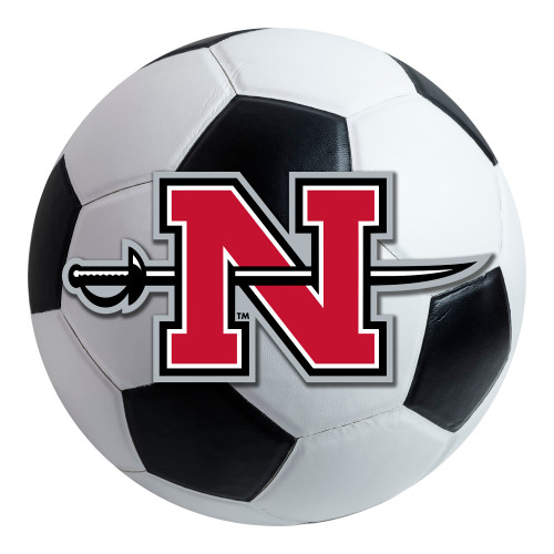 Nicholls State University - Nicholls State Colonels Soccer Ball Mat "N with Sword" Logo White