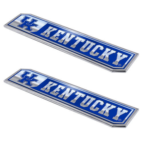 University of Kentucky - Kentucky Wildcats Embossed Truck Emblem 2-pk Primary Logo & Wordmark Blue