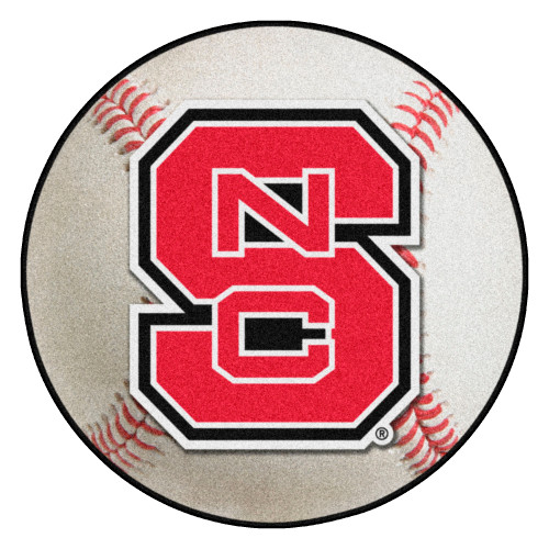 North Carolina State University - NC State Wolfpack Baseball Mat "NCS" Primary Logo White