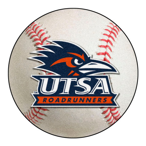 University of Texas at San Antonio - UTSA Roadrunners Baseball Mat "Roadrunner Head & Wordmark" Logo White