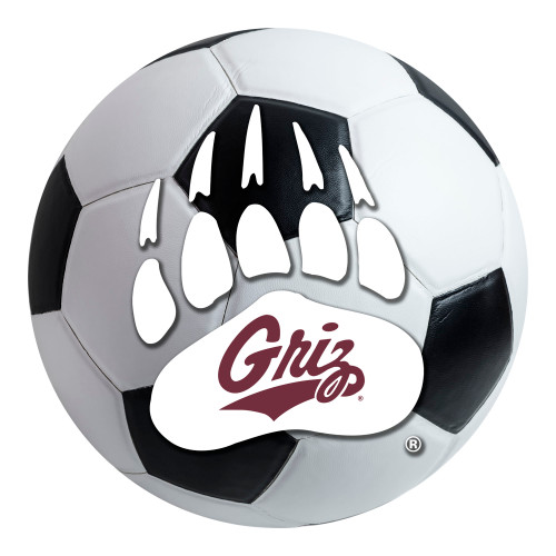 University of Montana - Montana Grizzlies Soccer Ball Mat "Bear Claw" Logo White